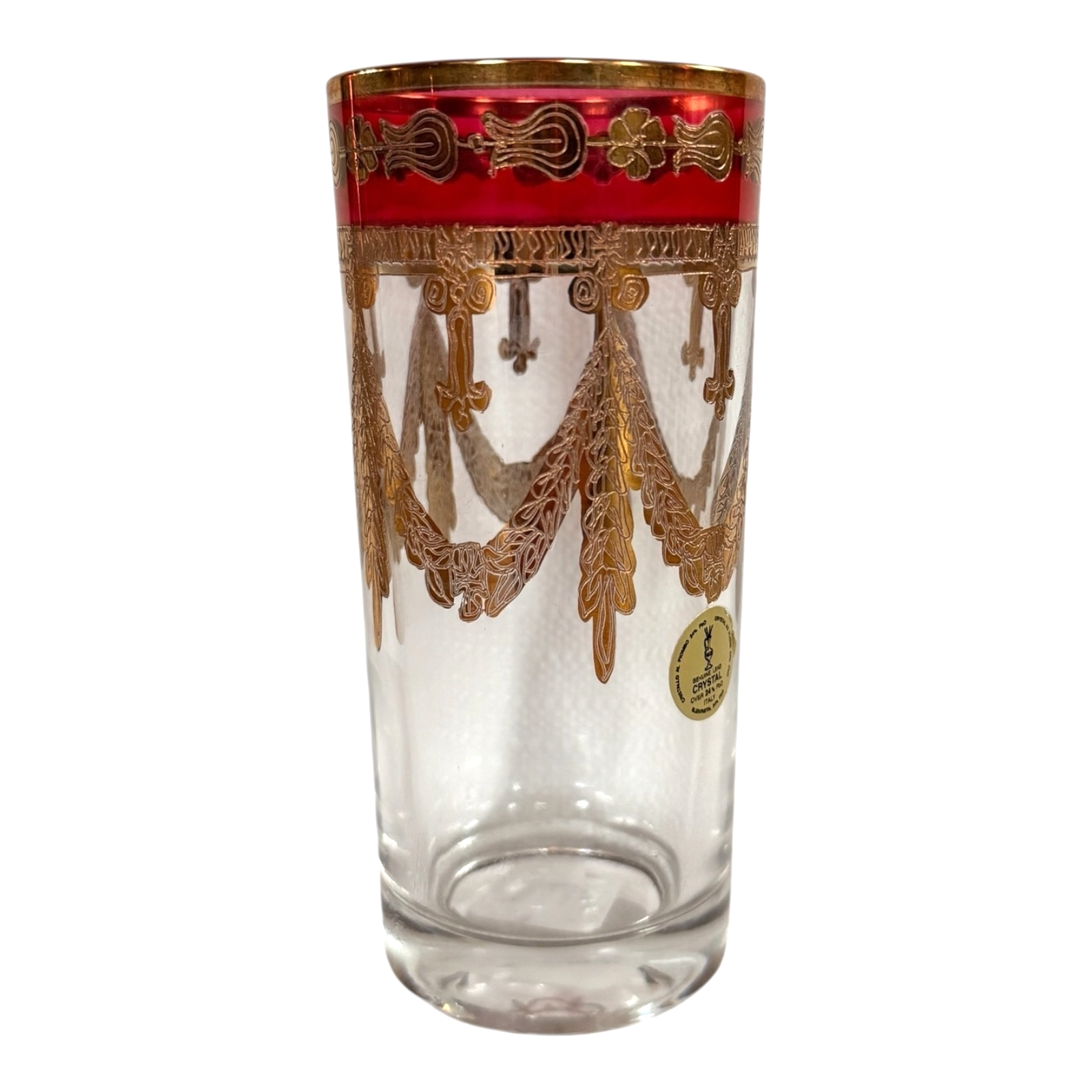 Vintage Italian Hollywood Regency Gilt Highball Glass - Martha Stewart Prop