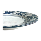 Antique Dedham Stoneware Pottery Iris Pattern Blue Crackle Cabinet Plate, 6"