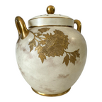 Antique Wedgwood Gold Floral Potpourri Jar with Pierced Lid