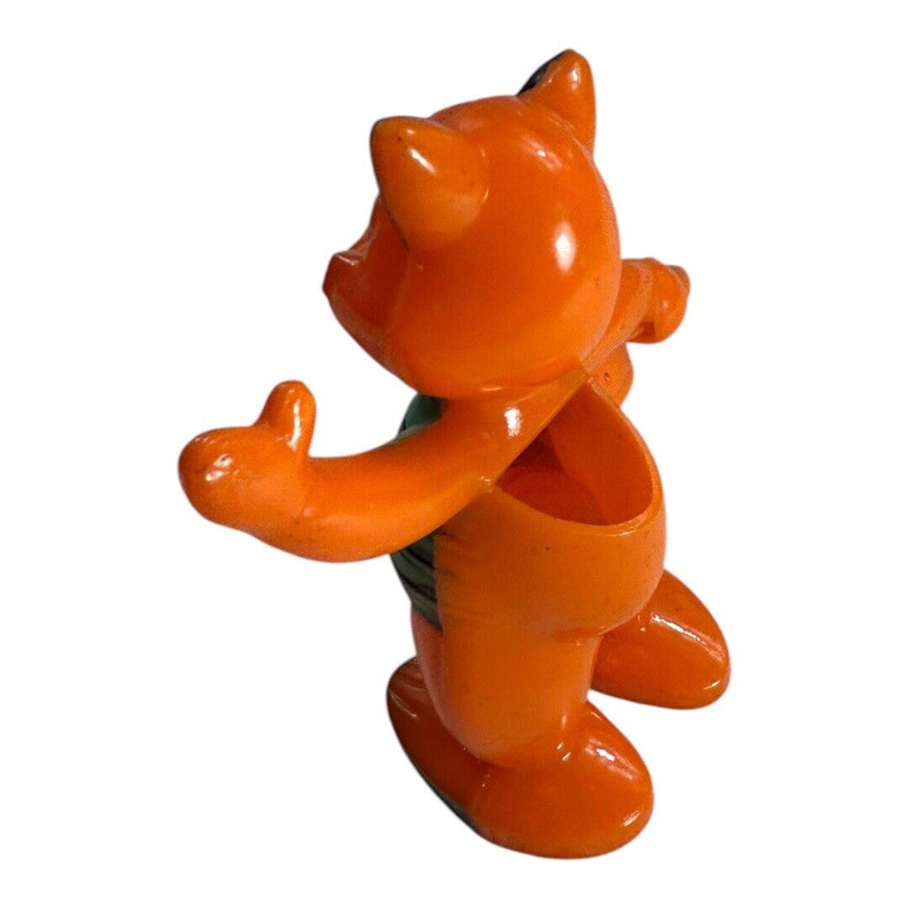 Vintage Rosbro Dancing Cat with Green Black Shirt Candy Container Toy