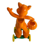 Vintage Rosbro Dancing Cat with Green Black Shirt Candy Container Toy