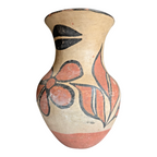 Vintage Santo Domingo Pueblo Native American Floral Pottery Vase