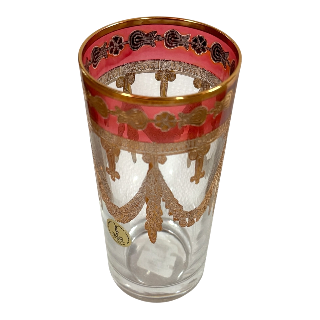 Vintage Italian Hollywood Regency Gilt Highball Glass - Martha Stewart Prop