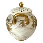 Antique Wedgwood Gold Floral Potpourri Jar with Pierced Lid