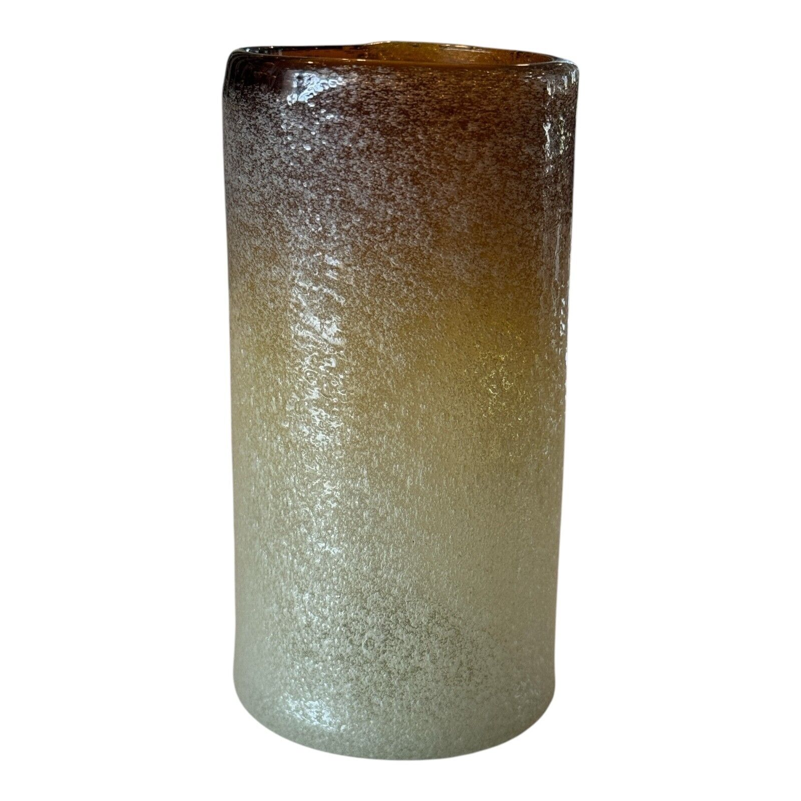 Vintage Murano Pulegoso Seafoam Amber Cordial Glasses & Tumblers - 6 Piece Set