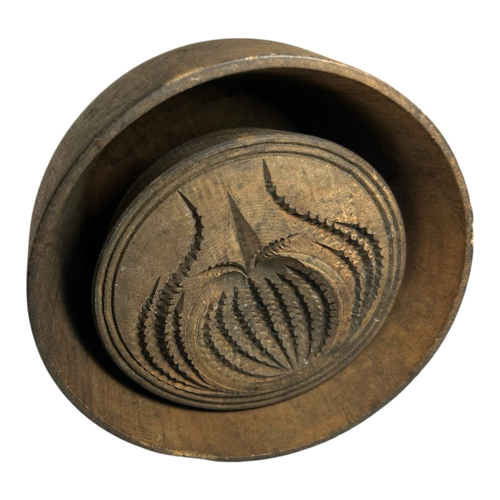 Antique Wooden Hand Carved Bell Shaped Butter Mold