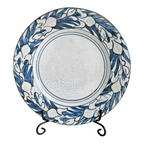 Antique Dedham Stoneware Pottery Iris Pattern Blue Crackle Cabinet Plate, 6"