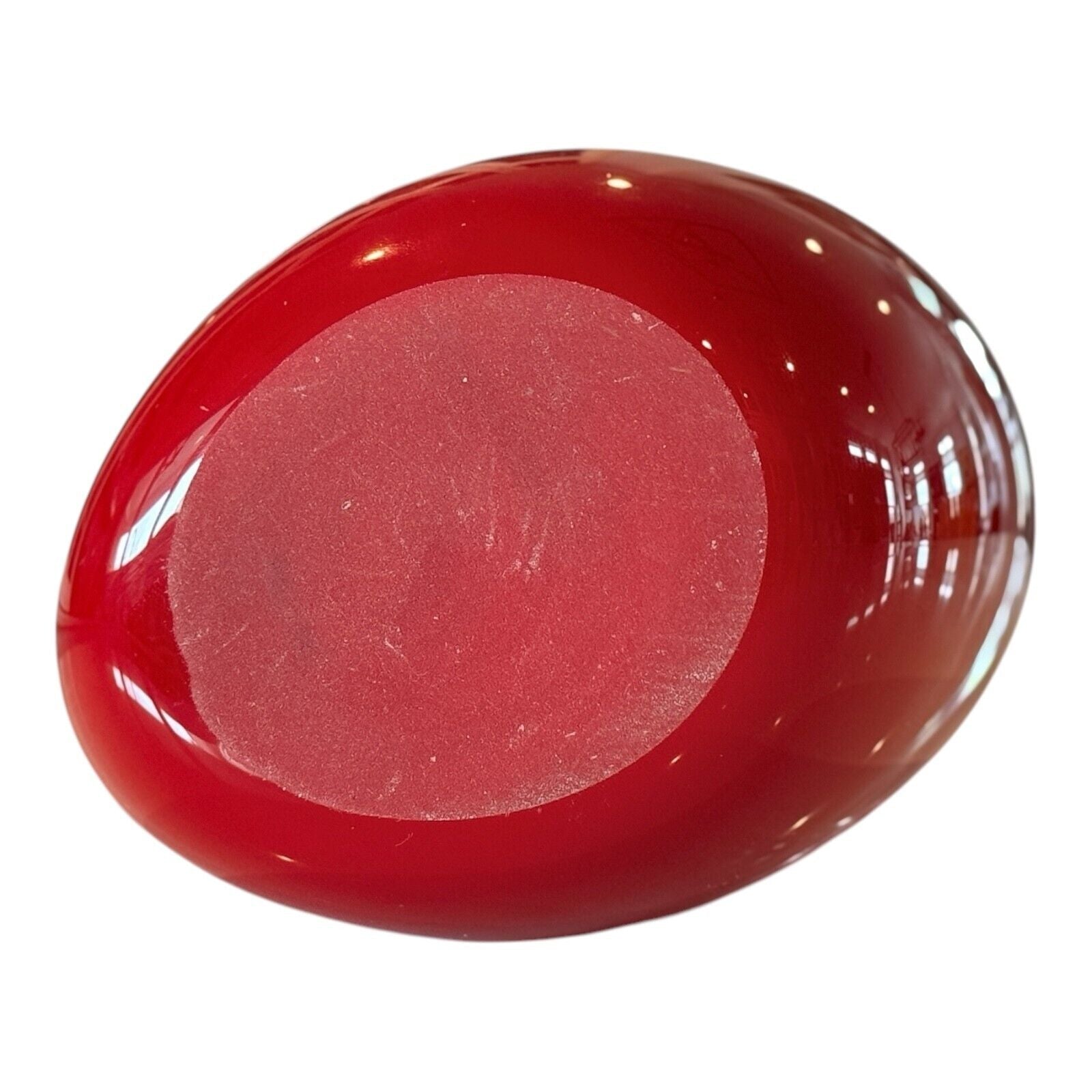 Vintage Murano Italian Red Art Glass Sculptural Vase with Cut-Out