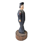 Vintage Folk Art Wood Carved Figure of a US Navy Sailor - Collectible Militaria