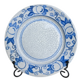 Antique Dedham Pottery Horse Chestnut Pattern Blue Crackle Lunch Plate, 7.5"