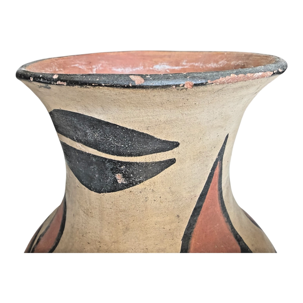 Vintage Santo Domingo Pueblo Native American Floral Pottery Vase