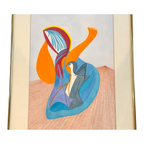 Original MCM "Dancing Lady" Watercolor on Paper Framed Painting (Jack Albright)