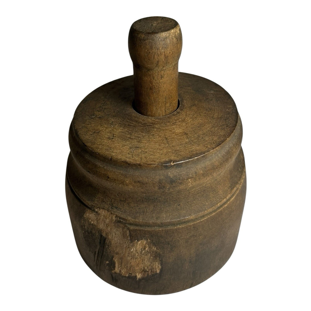 Antique Wooden Hand Carved Bell Shaped Butter Mold