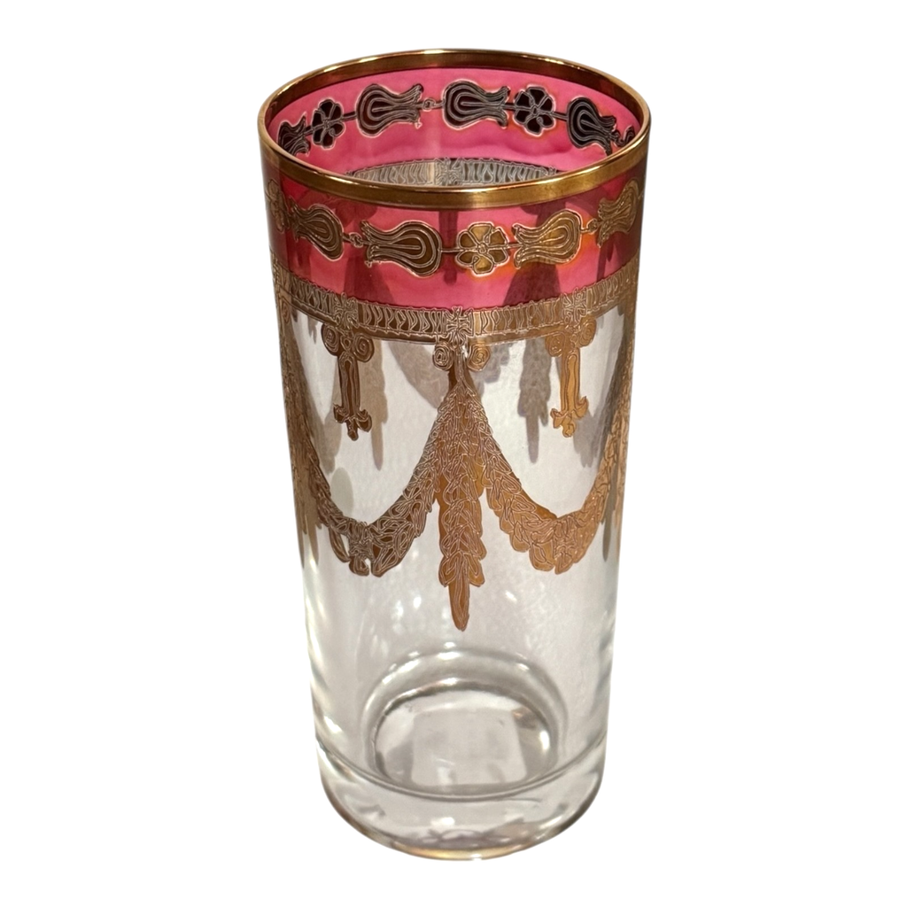 Vintage Italian Hollywood Regency Gilt Highball Glass - Martha Stewart Prop