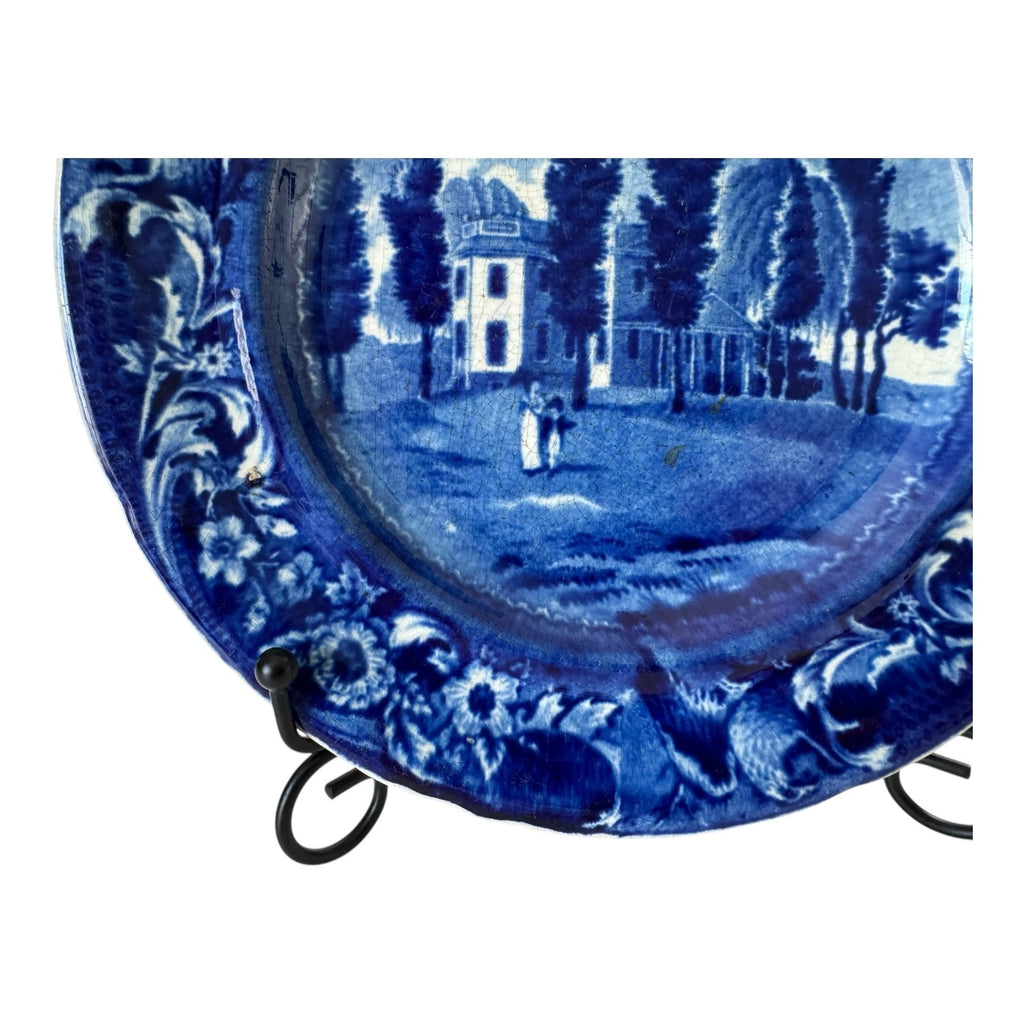 Antique Historical Staffordshire Blue White Transferware Plate – Hoboken NJ