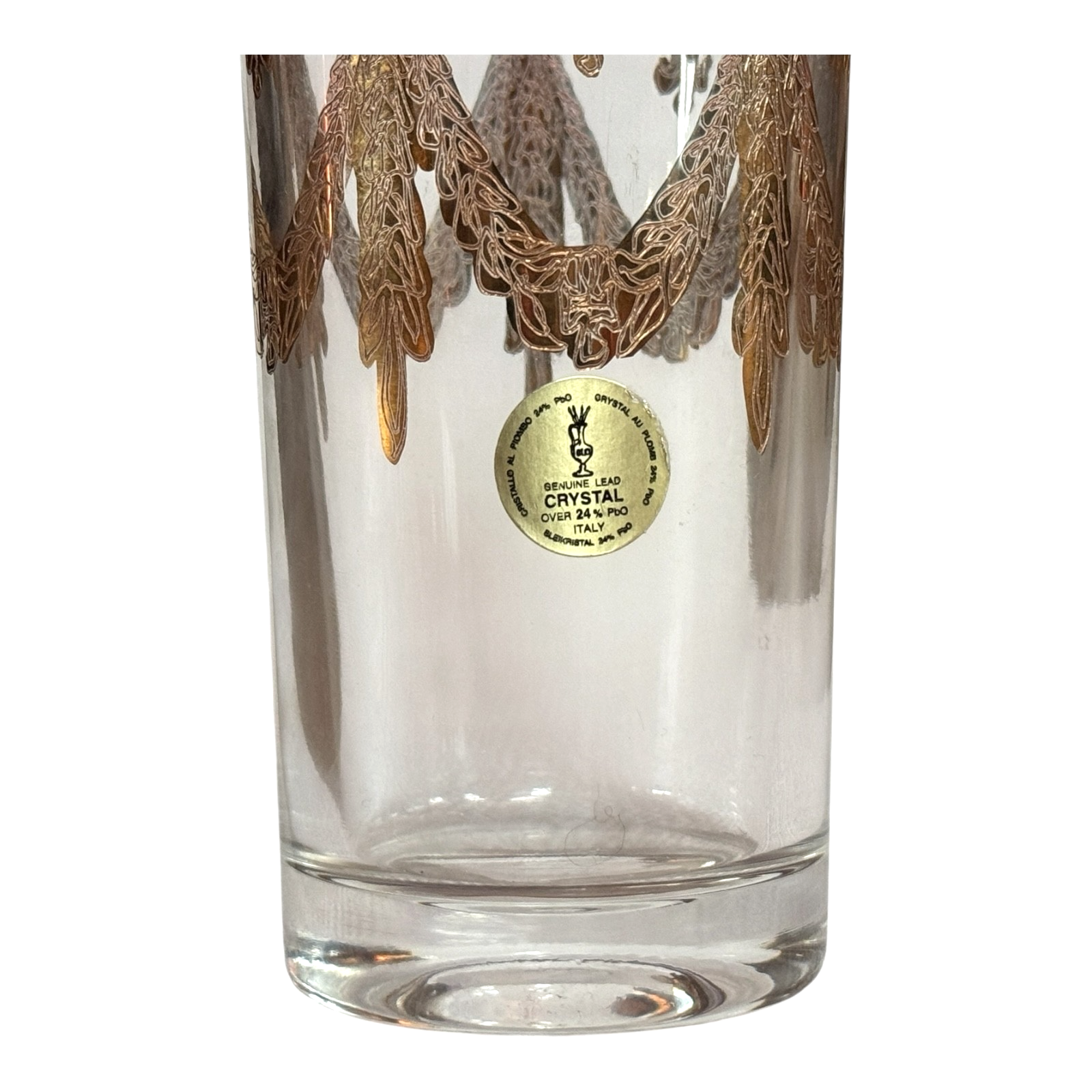 Vintage Italian Hollywood Regency Gilt Highball Glass - Martha Stewart Prop