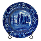 Antique Historical Staffordshire Blue White Transferware Plate – Hoboken NJ