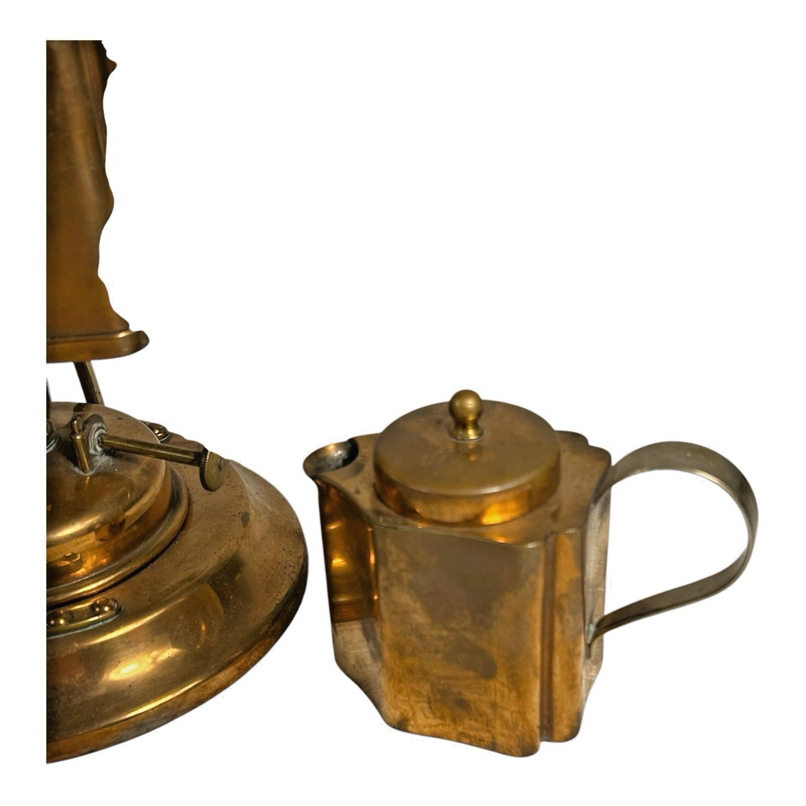 Antique Jos Heinrichs New York Pure Bronze Sterling Silver Tea Kettle Set