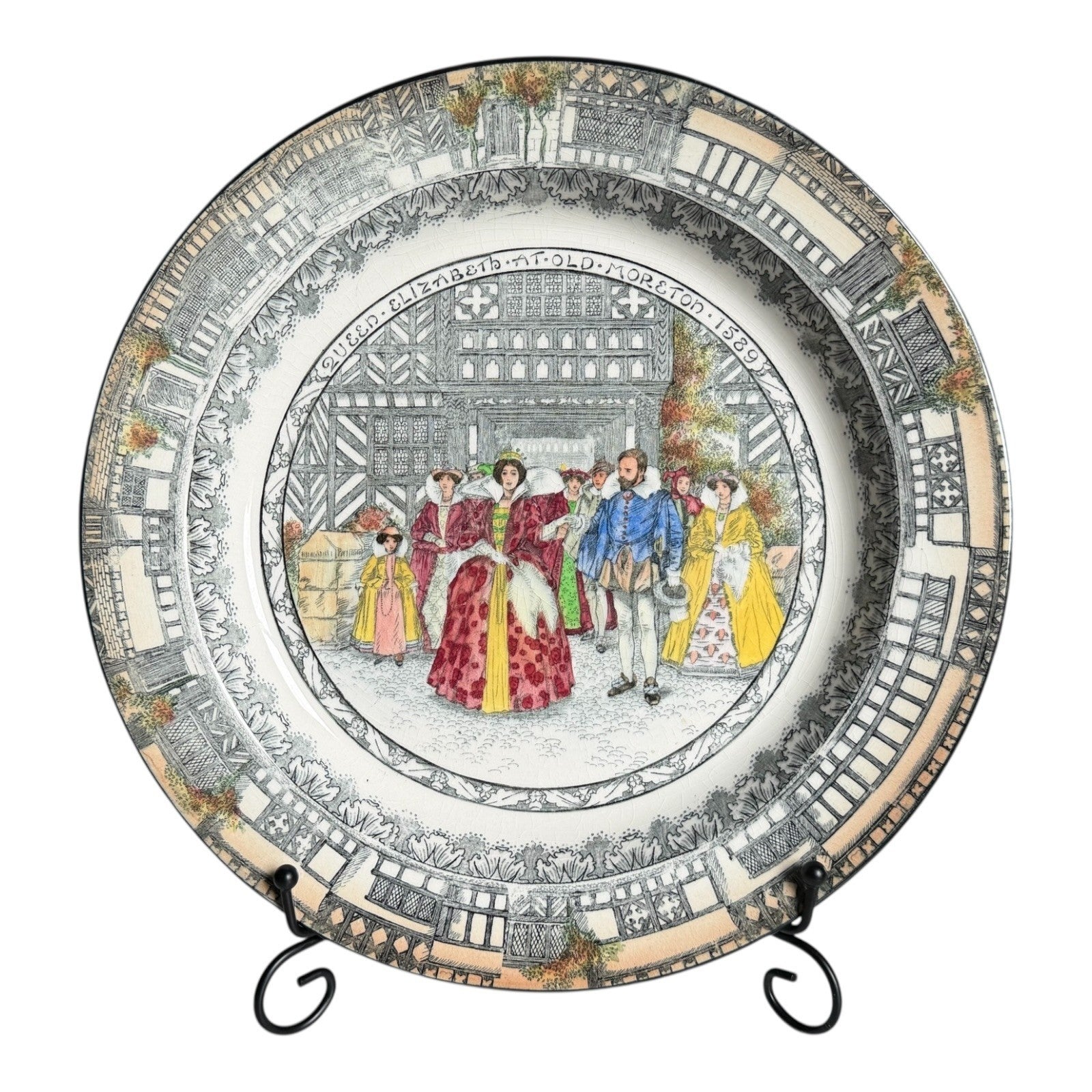 Antique English Transferware Royal Doulton Old Moreton Tudor Plate, 12”