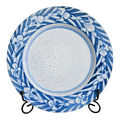 Antique Dedham Pottery Iris Pattern Blue Crackle Lunch Plate, 7.5"