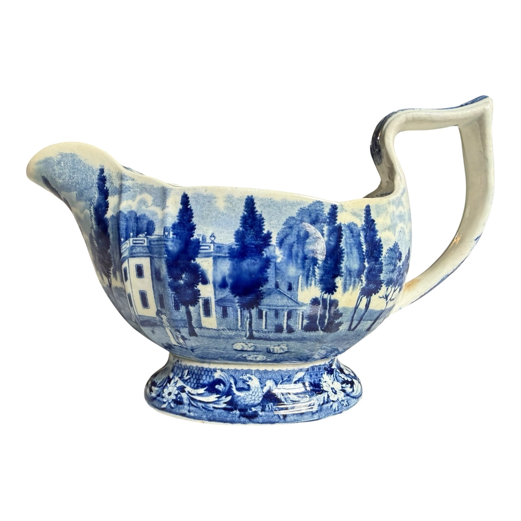 Antique Historical Staffordshire Blue Transferware Gravy Sauce Boat – Hoboken NJ