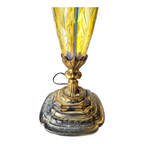 Vintage Durand Pulled Feather Art Nouveau Glass Dual Socket Lamp