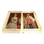 Antique Coronation Silk of King Edward VII and Queen Alexandria 1901
