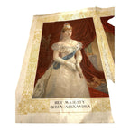 Antique Coronation Silk of King Edward VII and Queen Alexandria 1901
