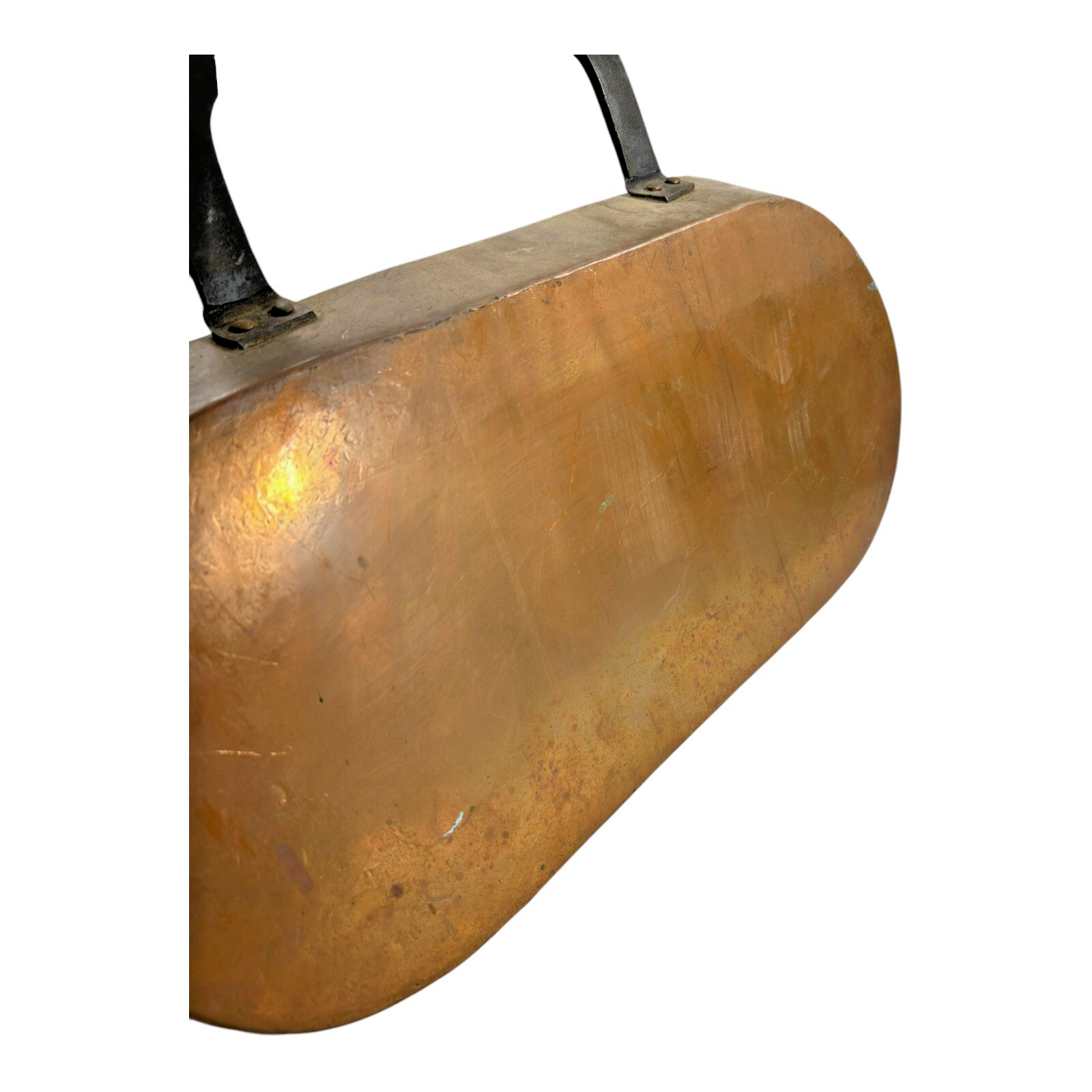 Antique French Copper Hearth Dripping Pan Skimmer with Wrought Iron Handle