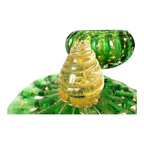 Vintage Murano Green and Gold Art Glass Lidded Box - Attr to Barovier & Toso