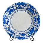 Antique Dedham Pottery Iris Pattern Blue Crackle Glaze Lunch Plate, 8.5"