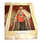 Antique Coronation Silk of King Edward VII and Queen Alexandria 1901