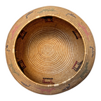 Antique Native American Coiled Lidded Grass Basket with Animal Figures