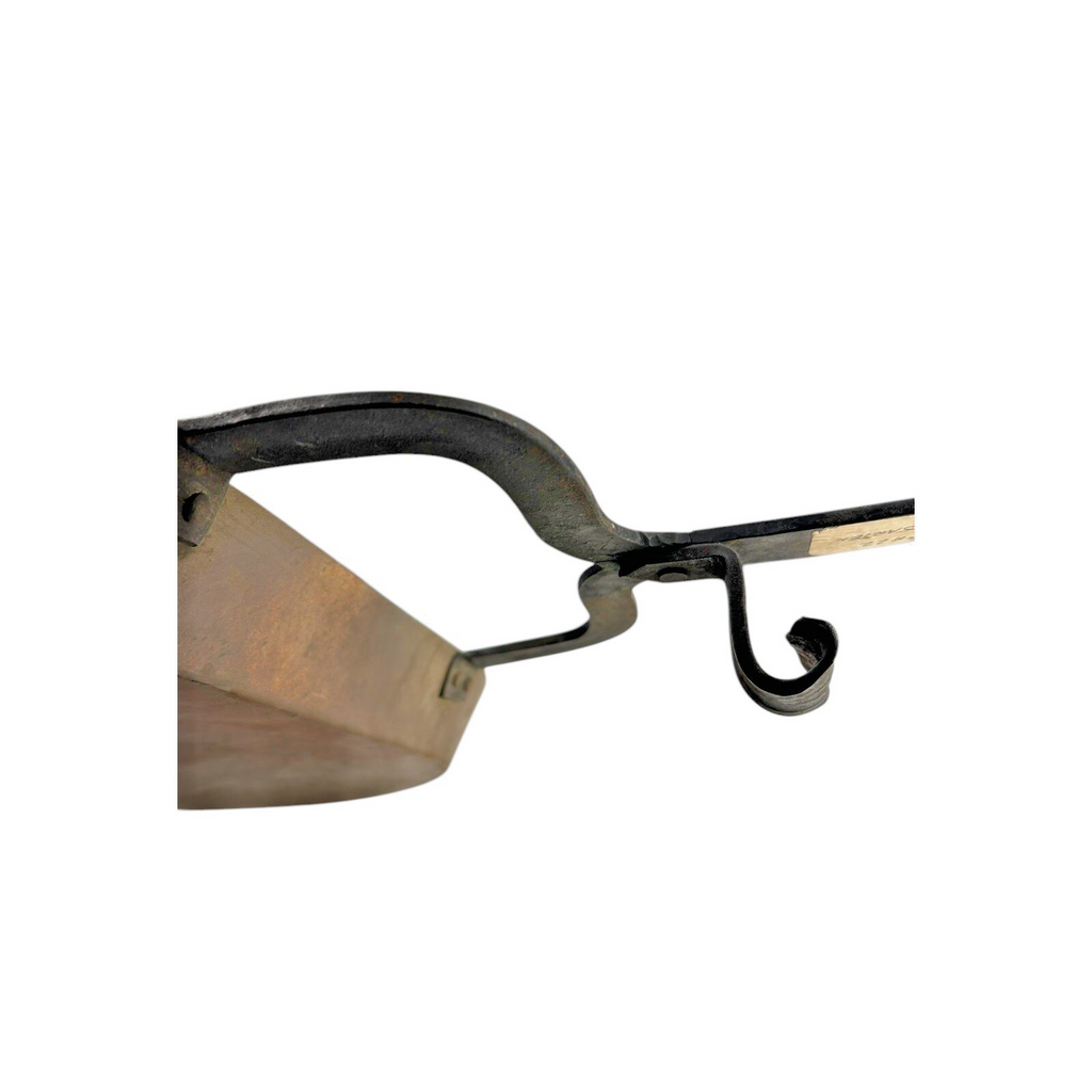 Antique French Copper Hearth Dripping Pan Skimmer with Wrought Iron Handle