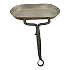 Antique French Copper Hearth Dripping Pan Skimmer with Wrought Iron Handle