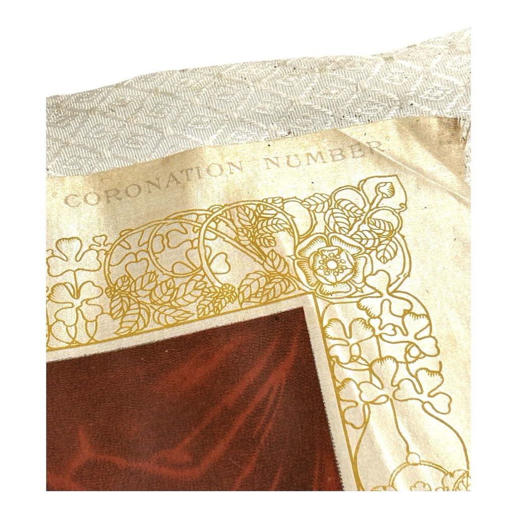 Antique Coronation Silk of King Edward VII and Queen Alexandria 1901
