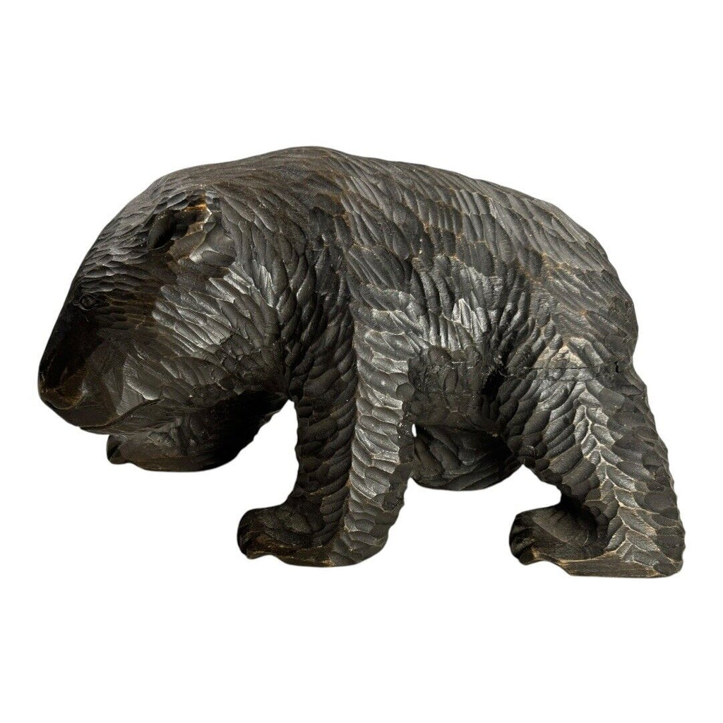 Antique Black Forest Hand Carved Wood Bear Figurine - Germany Swiss Style