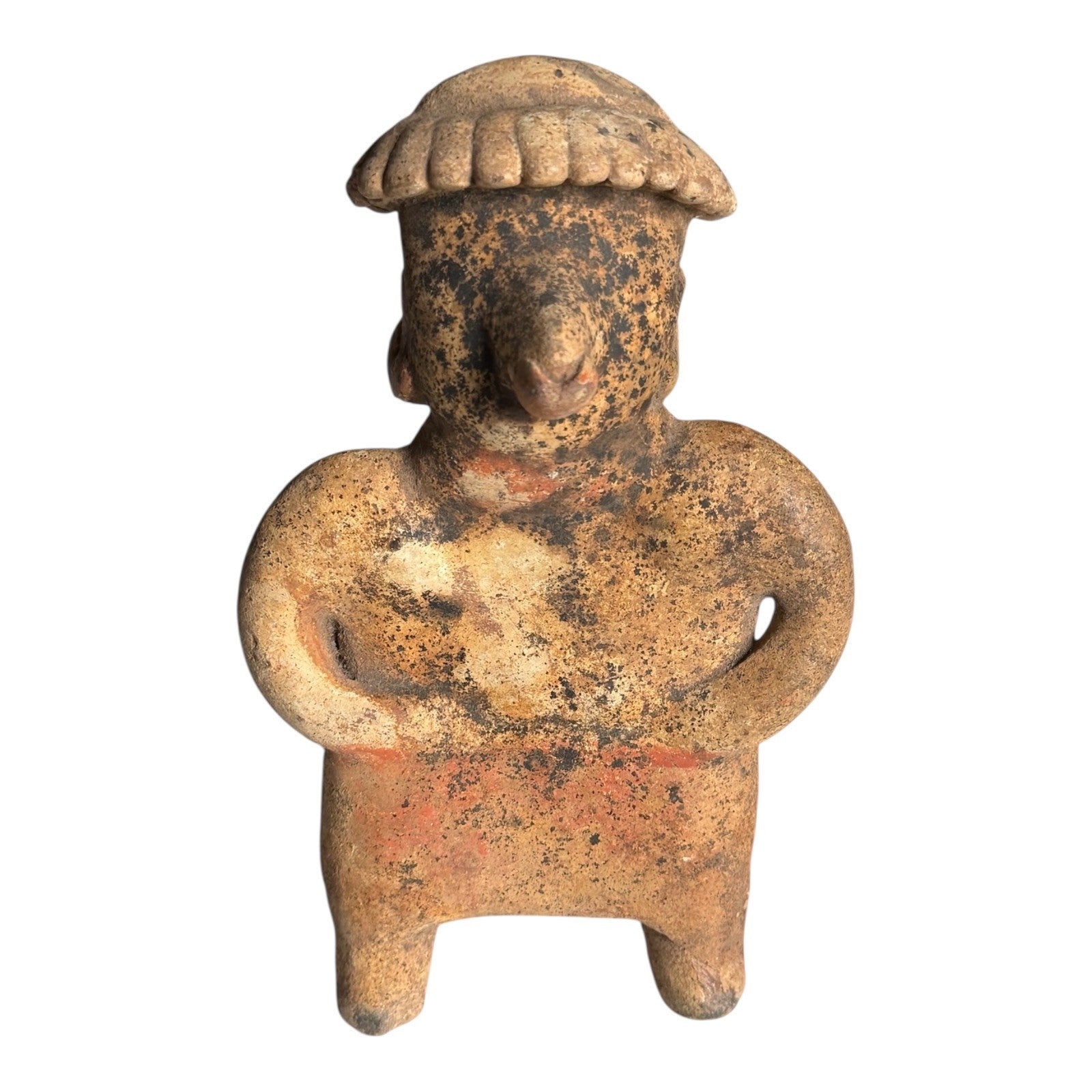 Antique West Mexican Pre-Columbian Nayarit Standing Female Figure