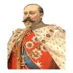 Antique Coronation Silk of King Edward VII and Queen Alexandria 1901