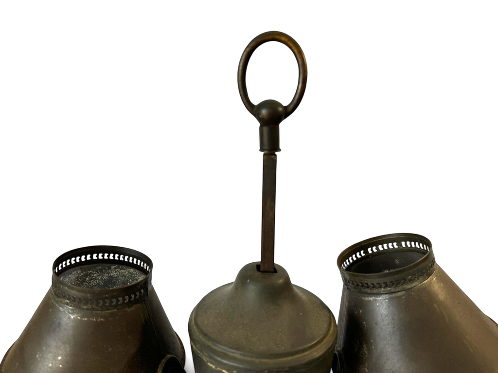 Antique Industrial Student Desk Lamp Double Shade Central Font Metal Lamp