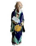 Antique Chinese Export Dark Blue Glazed Ceramic Pottery Mudman Figurine