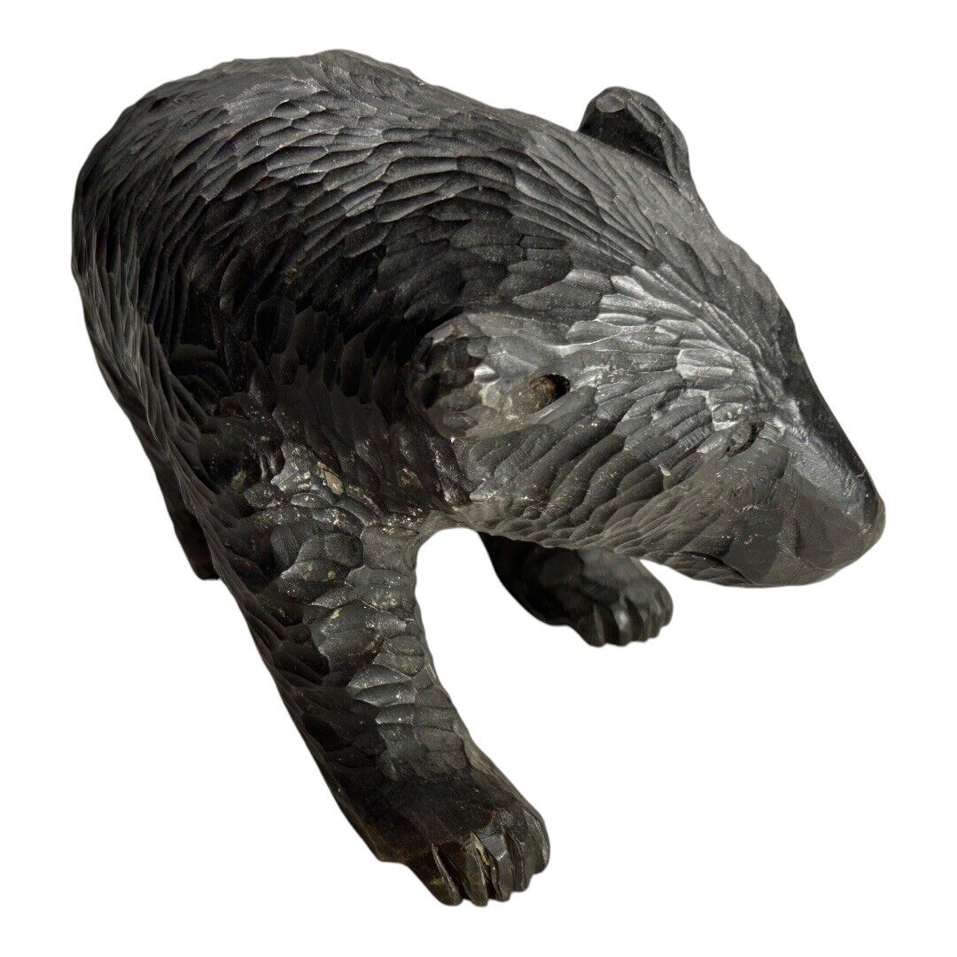 Antique Black Forest Hand Carved Wood Bear Figurine - Germany Swiss Style