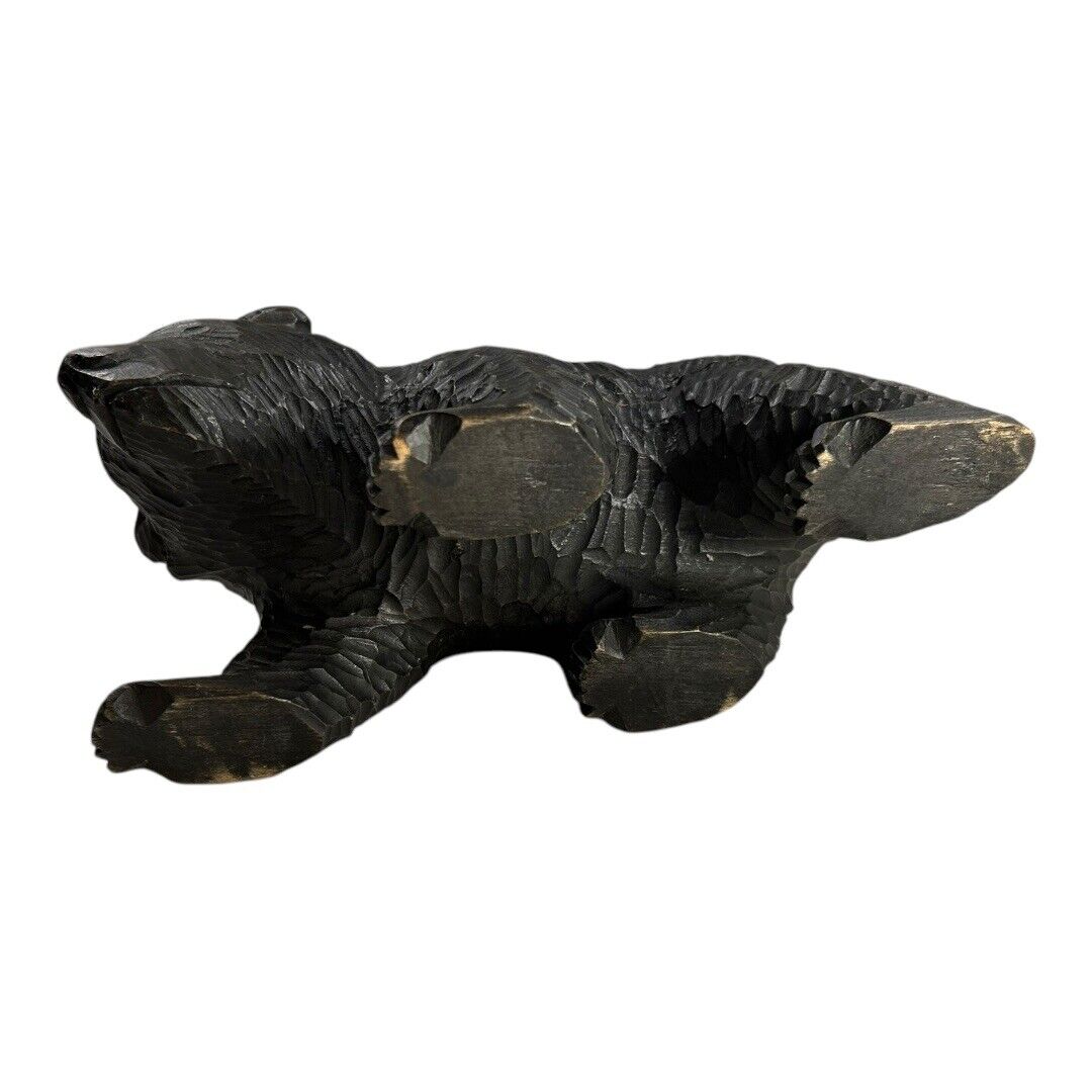 Antique Black Forest Hand Carved Wood Bear Figurine - Germany Swiss Style