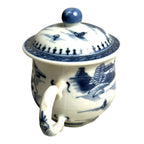 Antique Mottahedeh Blue & White Canton Syllabub Pot de Creme Cup and Cover