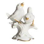 Vintage German Gerold & Co. Bavaria White Porcelain Bird Figurine - Gold Gilt