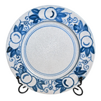 Antique Dedham Pottery Horse Chestnut Pattern Blue Lunch Plate, 7.5"