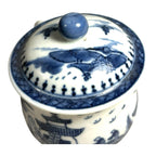 Antique Mottahedeh Blue & White Canton Syllabub Pot de Creme Cup and Cover