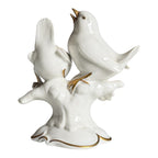 Vintage German Gerold & Co. Bavaria White Porcelain Bird Figurine - Gold Gilt