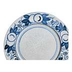 Antique Dedham Pottery Horse Chestnut Pattern Blue Lunch Plate, 7.5"