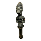 Antique African Yoruba Eshu Staff Ritual Figure - Hand Carved Wood